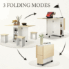 COMEDOR PLEGABLE MULTIUSO: BLANCO INVIERNO / CAFE CON LECHE